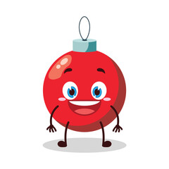 cute happy expression of Christmas ball cartoon character