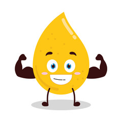 cute masculine healthy athlete expression of gold drop cartoon character