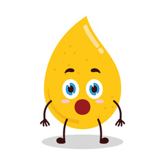 cute shocked expression of gold drop cartoon character