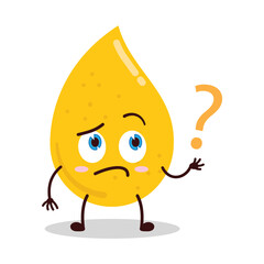 cute curious expression of gold drop cartoon character