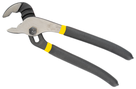 Groove joint pliers. Water pump pliers. Fast adjustable tongue and groove pliers, V-Jaw groove joint pliers with grips on pipes, bolts and steel nuts. Shop everything for home, tools for construction