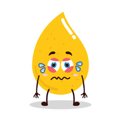 cute upset expression of gold drop cartoon character