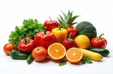 fresh vegetables isolated on white