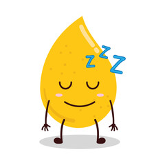 cute sleep expression of gold drop cartoon character