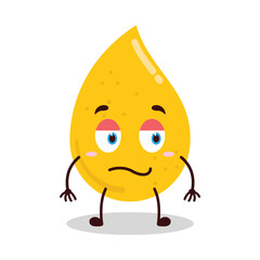 cute silent expression of gold drop cartoon character