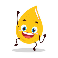 cute hurray victory expression of gold drop cartoon character