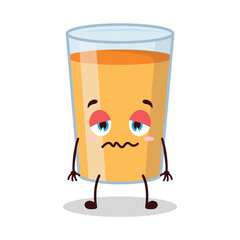cute nope expression of orange juice cartoon character