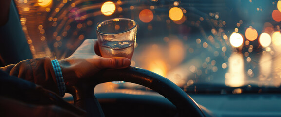 Drunk Driving Awareness: Highlighting the Dangers and Irresponsibility with Cocktail in Hand