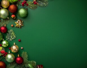 christmas background with christmas tree and decorations