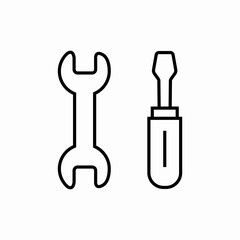 screwdriver repair icon sign vector