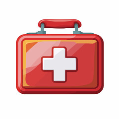 Obraz premium Professional First Aid Kit Healthcare Icon Vector Image