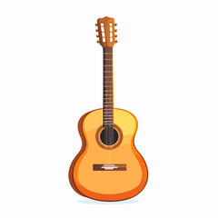 Obraz premium Cartoon Guitar Icon Vector Illustration for Isolated Design