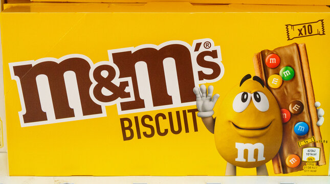 M&M's biscuit on shelf store
