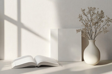 Blank Catalogue and Magazine Mockup: Minimalist Design on Gray Background