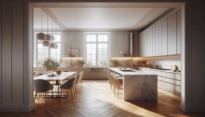 Moderne, offene Wohnk&uuml;che mit einladendem Design