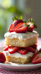 Delicious Strawberry Shortcake Slice