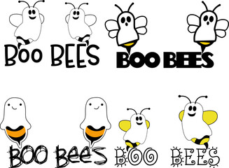 Boo Bees Shirt, Halloween Bees T-Shirt, Funny Ghost Bee Shirt, Cute Halloween Shirt, Halloween Boo Bees Tee, Cute Boo Shirt, Ghost Bee Shirt, bee svg ,bee bundle
