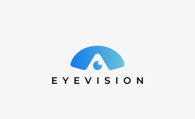 Logo Letter A and Eye Vision. Digital, visual with modern and minimalist concept. Editable file.