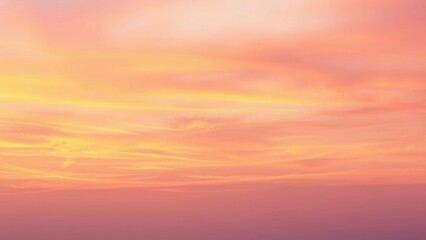 Fototapeta premium Watercolor sunset sky with gentle brushstrokes and subtle color blending, watercolor painting techniques, soft orange hues, peaceful evening ambiance