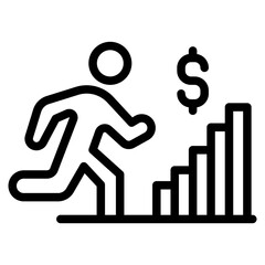 businessman run icon