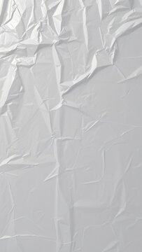 Crinkled plastic wrap background with slight tears, volumetric, fabric-like, worn