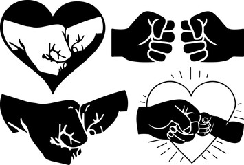 Fist Bump Set svg, Fist Bump Father's Day Svg Bundle, Dad Gift From Kid, Baby Toddler Kid Dad Fist Bump SVG, Family SVG,	