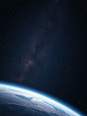 Obraz premium Space scene featuring stars, planets, and a galaxy background with a sense of depth, galaxy, celestial bodies, nebulae, constellations, astronomical objects