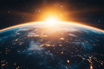 Obraz premium Futuristic global map with earth and social network elements against a blue background