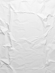 Fototapeta premium White crumpled paper background with minor wrinkles, white crumpled paper, wrinkled surface, subtle texture, light wear, minimalist aesthetic