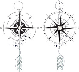 Obraz premium compass svg, compass rose svg bundle, compass dxf, kompass svg, nautical svg, Svg for cricut, Laset Cut Files, Instant Download 