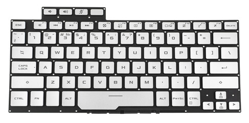 keyboard for laptop, spare part for laptop, on white background in insulation