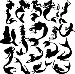 Mermaid Svg , mermaid tail svg,Mermaid Silhouette ,mermaids birthday svg,Mermaid Svg Bundle Mermaid Png , Mermaid Clipart , Digital Download	