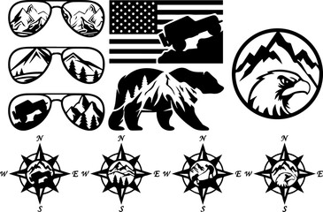 Mountain SVG Bundle, Mountain PNG Bundle, Mountain Clipart, Mountain SVG Cut Files for Cricut, Mountain and forest Svg, Hills svg, trees svg
