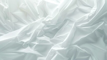 Obraz premium Smooth white fabric draped in elegant folds, creating a soft, luxurious texture with gentle lighting enhancing the sheen. Ideal for backgrounds and textile concepts.