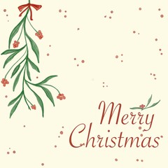 Botanical Blossom Flower Christmas Greeting Card watercolor Illustration