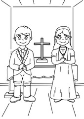 Children Illustration Religion and Bible Story Coloring Page 