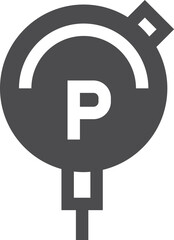 Pressure unit black icon. Physics measurement symbol