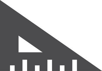 Fototapeta premium Triangle ruler black icon. Geometry math symbol