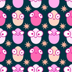 Easter seamless pattern with eggs for wallpaper and fabrics and textiles