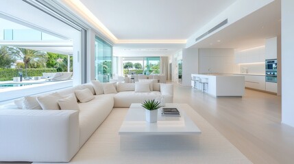 Fototapeta premium High-end real estate website template, featuring sleek, light-gray background, premium fonts, and clear photo sections to highlight property appeal