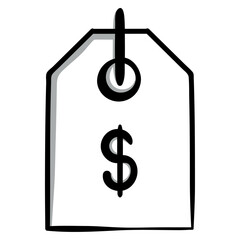 Price tag icon with dollar sign, Vector