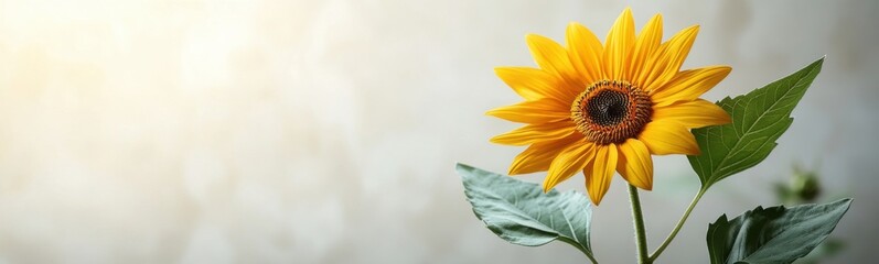 Fototapeta premium Yellow flower that is sitting in a vase
