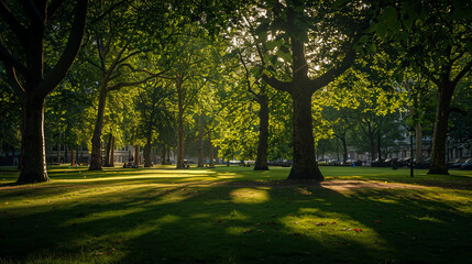 Naklejka premium green park view