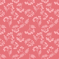 Autumn floral and berries seamless rowanberry pattern for wrapping paper