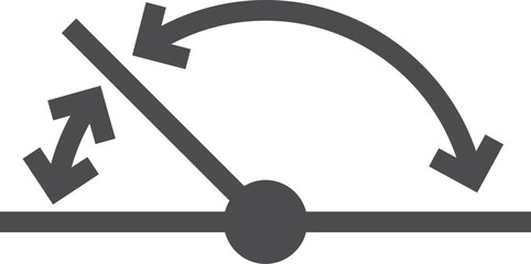 Angle measure black icon. Degree unit symbol