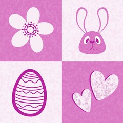 Easter rabbits seamless spring animals pattern for wrapping paper and fabrics