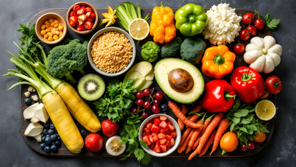 Healthy vegan food on table