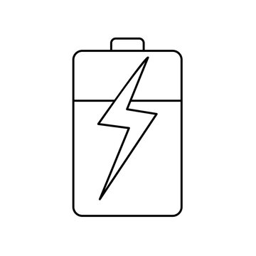 recommend clip art: Battery line art illustration vector, battery charging line icon
