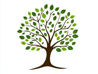 Fototapeta premium A lush green tree in full bloom. AI.