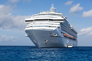 Cruise Ship And Tender Boat in Grand Cayman